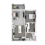 The Elm is a spacious 704 SF, 1-bedroom, 1-bathroom apartment at Hayden Flats in Bloomington, Indiana. Features modern kitchen, in-unit laundry, large closet and private patio.