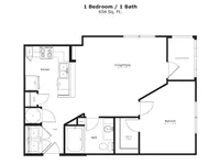 The Ballet: 654 sq. ft. with a screened patio or balcony, spacious walk-in closet, and in-home laundry right at the entry.