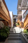 Beautiful walkways towards apartments