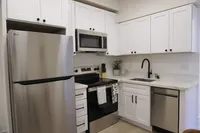 Modern kitchen appliances and fixtures
