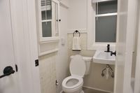 Cozy bathroom with renovated fixtures