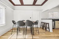 Spacious dining area with modern furnishings