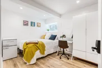 Spacious single bedroom with secure door lock
