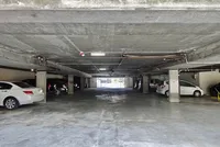 Spacious and secure underground parking garage.