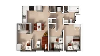 3 Bedroom x 1 Bath A