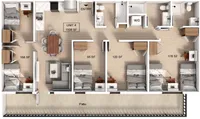 4 Bedroom | 2 Bathroom Apartment