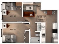 2 Bedroom | 1 Bathroom Apartment