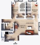 2 Bedroom | 1 Bathroom Apartment Floor Plan