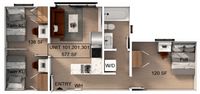 2 Bedroom | 1 Bathroom A Apartment