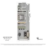 Explore the 1627 On The Strip: A thoughtfully designed 1BR 1BA layout with modern amenities.