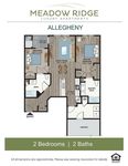 Elegant 2D floor plan with 2 bedrooms, spacious great room, and attached garage.