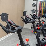 Modern fitness room with state-of-the-art stationary bikes and versatile exercise equipment.
