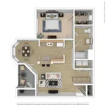 Contemporary 2D floor plan featuring a spacious master bedroom, open-concept kitchen, and cozy living area with balcony.