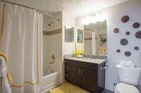 Modern Bathrooms, Timeless Design Elegant bathroom featuring modern vanity, granite countertop, and stylish wall decor.
