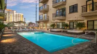 Pool with Lounge Seating and Cabanas