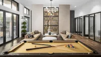 Resident Lounge with Pool Table and Seating Area