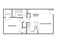 Floor Plan C  570 1x1