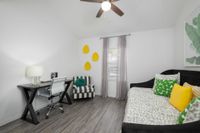 Living room with couch and desk