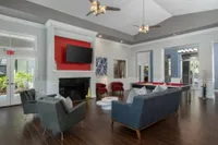 Resident lounge with couches tv and pool table
