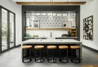 Clubhouse bar with granite table and stools