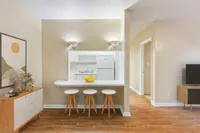 Kitchen bar and living room