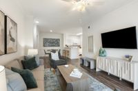 Living room with modern furniture and tv