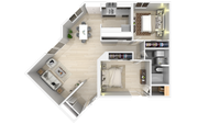 2 Bedroom x 1 Bathroom (b)