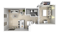 1 Bedroom x 1 Bathroom (a)