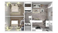 2 Bedroom x 1 Bathroom
