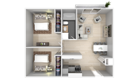2 Bedroom x 1 Bathroom