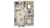 2 Bedroom x 1 Bathroom