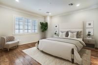 Bright Bedroom with Recessed Lights