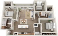 three bedroom apartment floor plan
