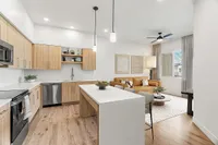 Current Apartments 1 Bedroom Kitchen and Living Room Area