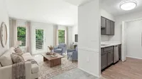 Timber Hollow Apartments Staged Living Room and Kitchen
