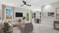 Timber Hollow Apartments Living Room and Dining Room Staged