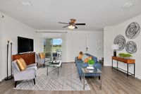 Furnished, modern living room at a home for rent in Apopka, Florida.