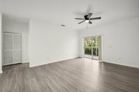 interior pic of deluxe unit with gray planking and white walls