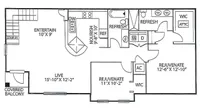 2/2 floor plan sketch