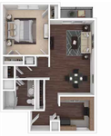 2D floor plan of 1/1