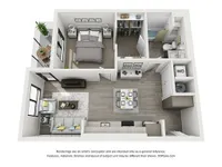 The Aviary Apartments 1x1 C 3D Floor Plan