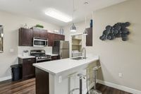 Kitchen View with Laundry Room