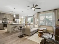 open concept kitchen and living room