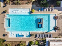 aerial look of community outdoor spaces.