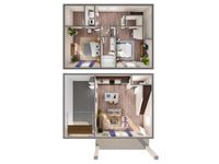 2 Bedroom 1.5 Bath Floor Plan | LEO at The Sanctuary