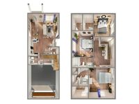 3 Bedroom 2 Bath Floor Plan | LEO at The Sanctuary