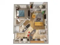 1 Bedroom Floor Plan | Apartments In New Smyrna Beach FL | Lyme Stone Ranch