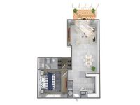1 Bdrm Floor Plan | Apartments In Palm Beach Gardens | Turnbury at Palm Beach Garden