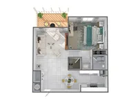 1 Bedroom Floor Plan | Palm Beach Gardens Apartments | Turnbury at Palm Beach Garden