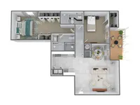 2 Bedroom Floor Plan | Apartments In Palm Beach Gardens Florida | Turnbury at Palm Beach Garden